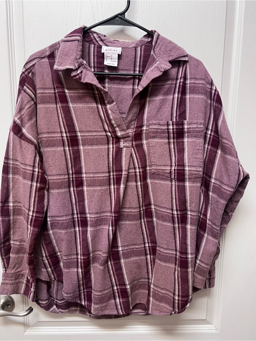 Ariat Plum and Burgundy Plaid Women's Button-Down Shirt